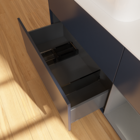 Тумба под раковину Villeroy & Boch Finion 120х50,1 см с подсветкой МДФ темно-синий матовый лак/стекло белое матовое G401GKHG