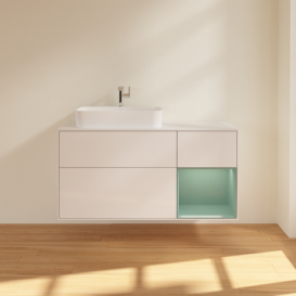 Тумба под раковину Villeroy & Boch Finion 120х50,1 см с подсветкой МДФ глянцевый белый лак/стекло белое матовое G401GMGF