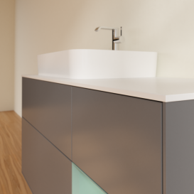 Тумба под раковину Villeroy & Boch Finion 120х50,1 см с подсветкой МДФ антрацит матовый лак/стекло белое матовое G401GMGK