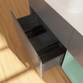 Тумба под раковину Villeroy & Boch Finion 120х50,1 см с подсветкой МДФ антрацит матовый лак/стекло белое матовое G401GMGK