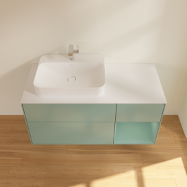 Тумба под раковину Villeroy & Boch Finion 120х50,1 см с подсветкой МДФ оливковый матовый лак/стекло белое матовое G401GMGM