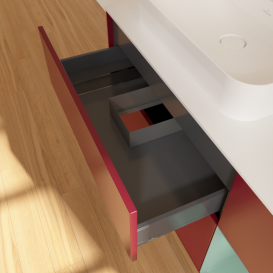 Тумба под раковину Villeroy & Boch Finion 120х50,1 см с подсветкой МДФ пион матовый лак/стекло белое матовое G401GMHB