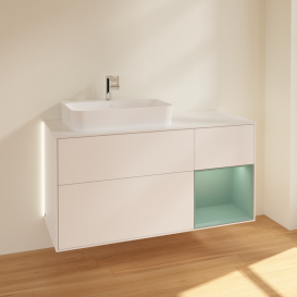 Тумба под раковину Villeroy & Boch Finion 120х50,1 см с подсветкой МДФ белый матовый лак/стекло белое матовое G401GMMT