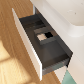 Тумба под раковину Villeroy & Boch Finion 120х50,1 см с подсветкой МДФ белый матовый лак/стекло белое матовое G401GMMT