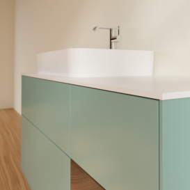 Тумба под раковину Villeroy & Boch Finion 120х50,1 см с подсветкой МДФ оливковый матовый лак/стекло белое матовое G401GNGM