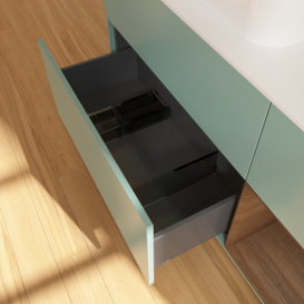 Тумба под раковину Villeroy & Boch Finion 120х50,1 см с подсветкой МДФ оливковый матовый лак/стекло белое матовое G401GNGM