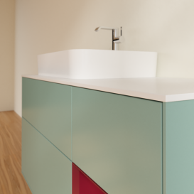 Тумба под раковину Villeroy & Boch Finion 120х50,1 см с подсветкой МДФ оливковый матовый лак/стекло белое матовое G401HBGM