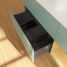 Тумба под раковину Villeroy & Boch Finion 120х50,1 см с подсветкой МДФ оливковый матовый лак/стекло белое матовое G401HFGM