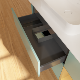 Тумба под раковину Villeroy & Boch Finion 120х50,1 см с подсветкой МДФ оливковый матовый лак/стекло белое матовое G401HFGM