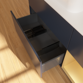 Тумба под раковину Villeroy & Boch Finion 120х50,1 см с подсветкой МДФ темно-синий матовый лак/стекло белое матовое G401HFHG