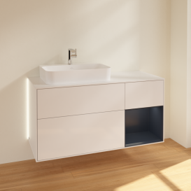 Тумба под раковину Villeroy & Boch Finion 120х50,1 см с подсветкой МДФ глянцевый белый лак/стекло белое матовое G401HGGF