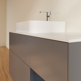 Тумба под раковину Villeroy & Boch Finion 120х50,1 см с подсветкой МДФ антрацит матовый лак/стекло белое матовое G401HGGK