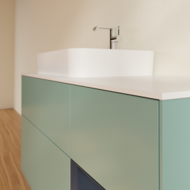 Тумба под раковину Villeroy & Boch Finion 120х50,1 см с подсветкой МДФ оливковый матовый лак/стекло белое матовое G401HGGM