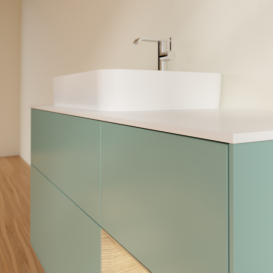 Тумба под раковину Villeroy & Boch Finion 120х50,1 см с подсветкой МДФ оливковый матовый лак/стекло белое матовое G401PCGM