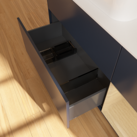 Тумба под раковину Villeroy & Boch Finion 120х50,1 см с подсветкой МДФ темно-синий матовый лак/стекло белое матовое G401PCHG