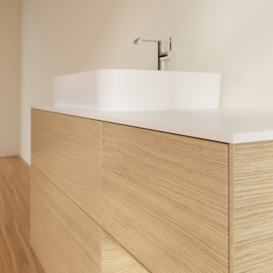 Тумба под раковину Villeroy & Boch Finion 120х50,1 см с подсветкой МДФ шпон дуба/стекло белое матовое G401PCPC