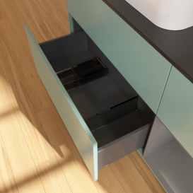 Тумба под раковину Villeroy & Boch Finion 120х50,1 см с подсветкой МДФ оливковый матовый лак/стекло черное матовое G402GKGM