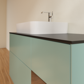 Тумба под раковину Villeroy & Boch Finion 120х50,1 см с подсветкой МДФ оливковый матовый лак/стекло черное матовое G402GNGM