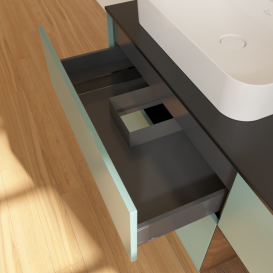 Тумба под раковину Villeroy & Boch Finion 120х50,1 см с подсветкой МДФ оливковый матовый лак/стекло черное матовое G402GNGM