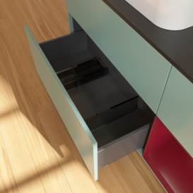 Тумба под раковину Villeroy & Boch Finion 120х50,1 см с подсветкой МДФ оливковый матовый лак/стекло черное матовое G402HBGM