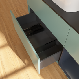 Тумба под раковину Villeroy & Boch Finion 120х50,1 см с подсветкой МДФ оливковый матовый лак/стекло черное матовое G402HGGM