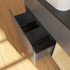 Тумба под раковину Villeroy & Boch Finion 120х50,1 см с подсветкой МДФ антрацит матовый лак/стекло черное матовое G402PCGK