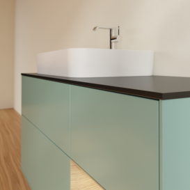 Тумба под раковину Villeroy & Boch Finion 120х50,1 см с подсветкой МДФ оливковый матовый лак/стекло черное матовое G402PCGM