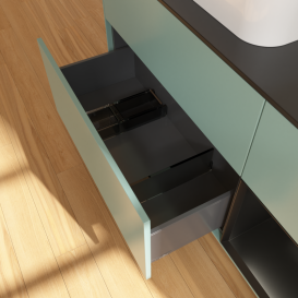 Тумба под раковину Villeroy & Boch Finion 120х50,1 см с подсветкой МДФ оливковый матовый лак/стекло черное матовое G402PDGM