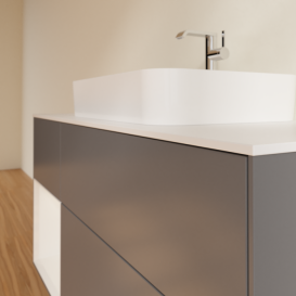 Тумба под раковину Villeroy & Boch Finion 120х50,1 см с подсветкой МДФ антрацит матовый лак/стекло белое матовое F411GFGK