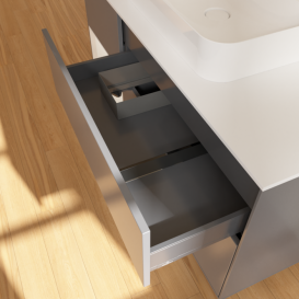 Тумба под раковину Villeroy & Boch Finion 120х50,1 см с подсветкой МДФ антрацит матовый лак/стекло белое матовое F411GFGK