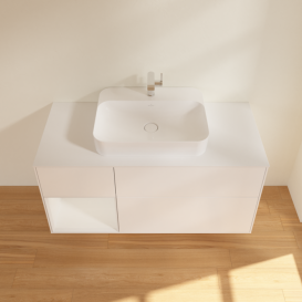 Тумба под раковину Villeroy & Boch Finion 120х50,1 см с подсветкой МДФ белый матовый лак/стекло белое матовое F411GFMT