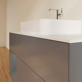 Тумба под раковину Villeroy & Boch Finion 120х50,1 см с подсветкой МДФ антрацит матовый лак/стекло белое матовое F411GKGK