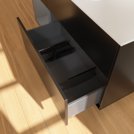 Тумба под раковину Villeroy & Boch Finion 120х50,1 см с подсветкой МДФ черный матовый лак/стекло белое матовое F411GKPD