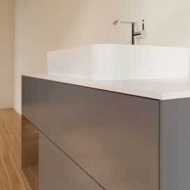 Тумба под раковину Villeroy & Boch Finion 120х50,1 см с подсветкой МДФ антрацит матовый лак/стекло белое матовое F411GNGK