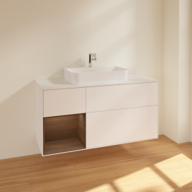 Тумба под раковину Villeroy & Boch Finion 120х50,1 см с подсветкой МДФ белый матовый лак/стекло белое матовое F411GNMT