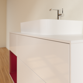 Тумба под раковину Villeroy & Boch Finion 120х50,1 см с подсветкой МДФ глянцевый белый лак/стекло белое матовое F411HBGF