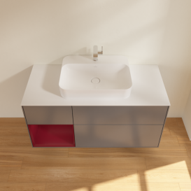 Тумба под раковину Villeroy & Boch Finion 120х50,1 см с подсветкой МДФ антрацит матовый лак/стекло белое матовое F411HBGK