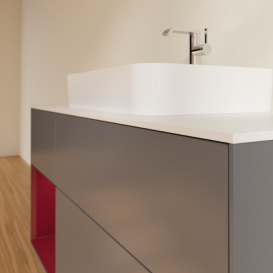 Тумба под раковину Villeroy & Boch Finion 120х50,1 см с подсветкой МДФ антрацит матовый лак/стекло белое матовое F411HBGK