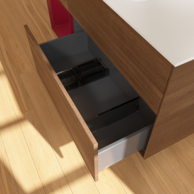 Тумба под раковину Villeroy & Boch Finion 120х50,1 см с подсветкой МДФ шпон грецкого ореха/стекло белое матовое F411HBGN