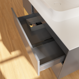 Тумба под раковину Villeroy & Boch Finion 120х50,1 см с подсветкой МДФ антрацит матовый лак/стекло белое матовое F411HFGK