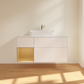 Тумба под раковину Villeroy & Boch Finion 120х50,1 см с подсветкой МДФ белый матовый лак/стекло белое матовое F411HFMT