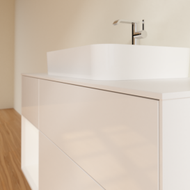 Тумба под раковину Villeroy & Boch Finion 120х50,1 см с подсветкой МДФ глянцевый белый лак/стекло белое матовое F411MTGF