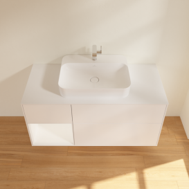 Тумба под раковину Villeroy & Boch Finion 120х50,1 см с подсветкой МДФ белый матовый лак/стекло белое матовое F411MTMT