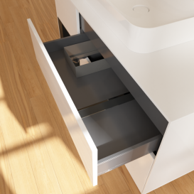 Тумба під раковину Villeroy & Boch Finion 120х50,1 см із підсвічуванням МДФ білий глянцевий лак/скло біле матове F411PDGF