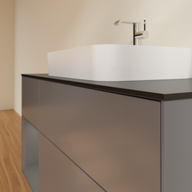 Тумба под раковину Villeroy & Boch Finion 120х50,1 см с подсветкой МДФ антрацит матовый лак/стекло черное матовое F412GKGK