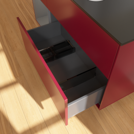 Тумба под раковину Villeroy & Boch Finion 120х50,1 см с подсветкой МДФ пион матовый лак/стекло черное матовое F412GKHB