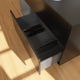 Тумба под раковину Villeroy & Boch Finion 120х50,1 см с подсветкой МДФ черный матовый лак/стекло черное матовое F412GKPD