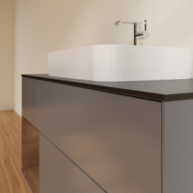 Тумба под раковину Villeroy & Boch Finion 120х50,1 см с подсветкой МДФ антрацит матовый лак/стекло черное матовое F412GNGK