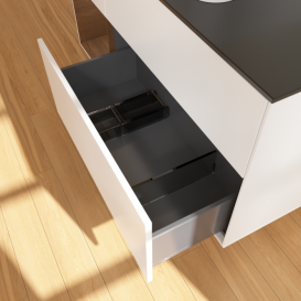 Тумба под раковину Villeroy & Boch Finion 120х50,1 см с подсветкой МДФ белый матовый лак/стекло черное матовое F412GNMT