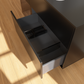 Тумба под раковину Villeroy & Boch Finion 120х50,1 см с подсветкой МДФ черный матовый лак/стекло черное матовое F412GNPD